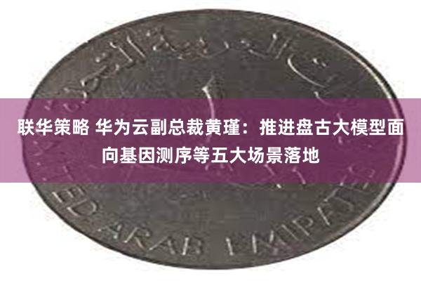 联华策略 华为云副总裁黄瑾：推进盘古大模型面向基因测序等五大场景落地