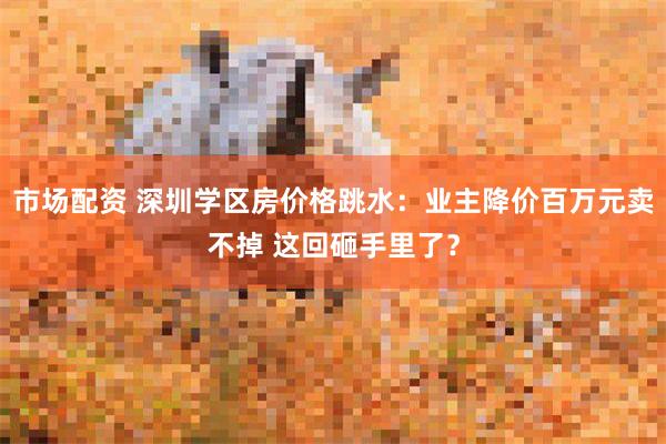 市场配资 深圳学区房价格跳水：业主降价百万元卖不掉 这回砸手里了？