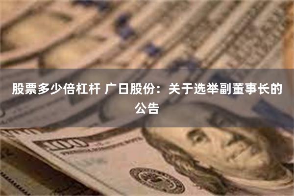 股票多少倍杠杆 广日股份：关于选举副董事长的公告