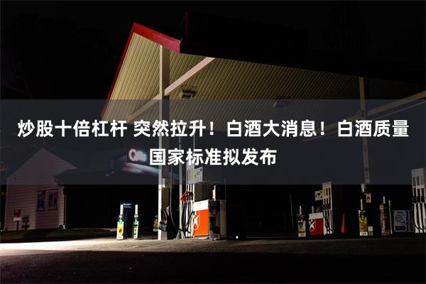 炒股十倍杠杆 突然拉升！白酒大消息！白酒质量国家标准拟发布